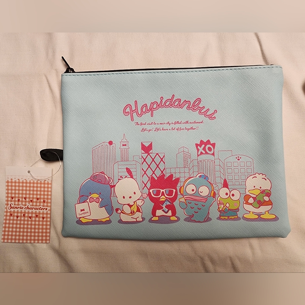 SANRIO Characters - Hapidanbui Blue Character Pouch NWT